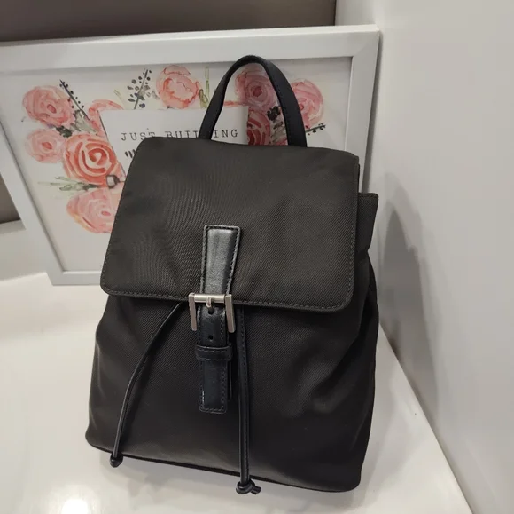 🖤Vintage Y2K Coach D3J-7441 Nylon & Leather Trim Adjustable Backpack 🖤 - Picture 4 of 16